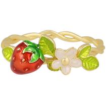 (Self-operated) OSEWAYA earrings strawberry original design earrings fruit ring open bracelet holiday gift