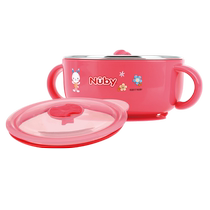 (Self-operated) Nuby water-filled thermos bowl baby food bowl with suction cup stainless steel tableware for children