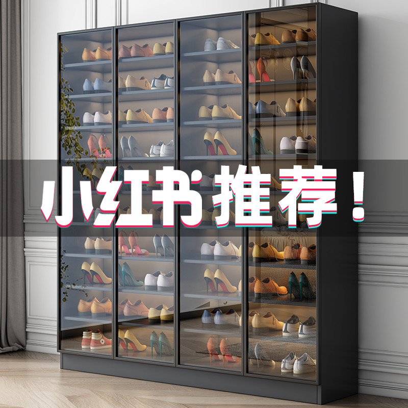 Shoe cabinet doorway large capacity entrance door into the door multilayer extra-large room glass door dust-proof shoes containing shoe holder-Taobao