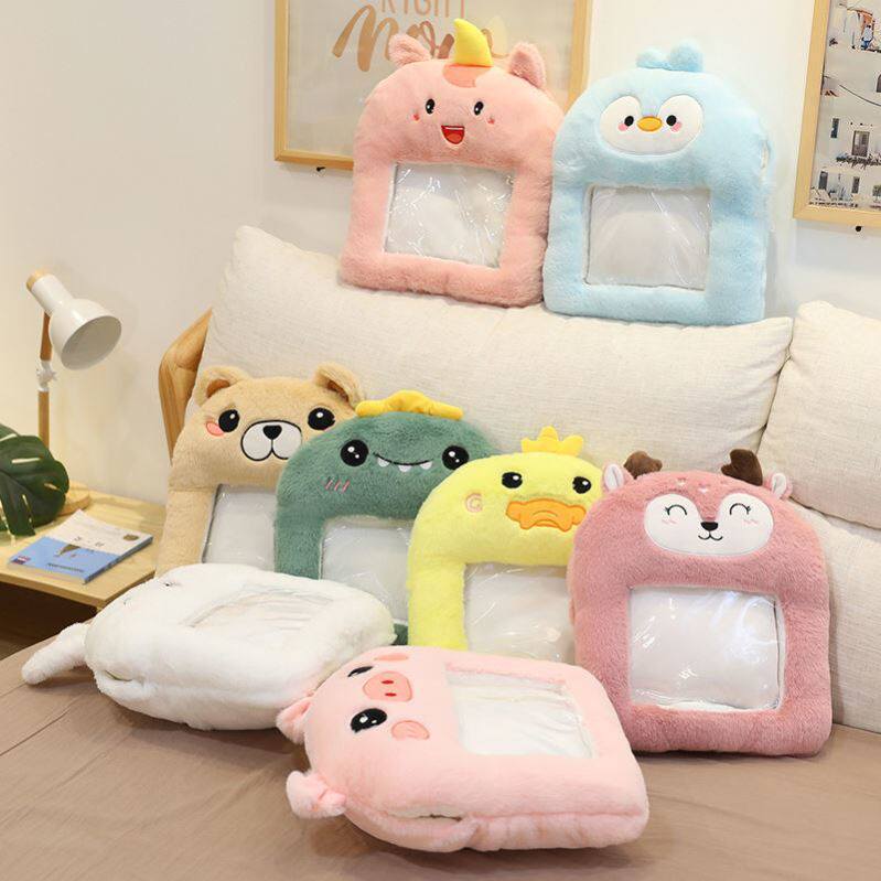 Winter playing with mobile phone Gaming Visual Plush Cute Warm Hand Treasure Charging God Covered Hand Woman Holding Pillow Meddling Cartoon