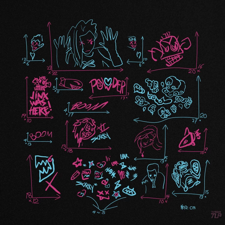 Наклейка-знак для украшения Patch Small Capital Zuan Graffiti Night Heroes Jinx Kim Kiscot Patch Golden Classed Glass