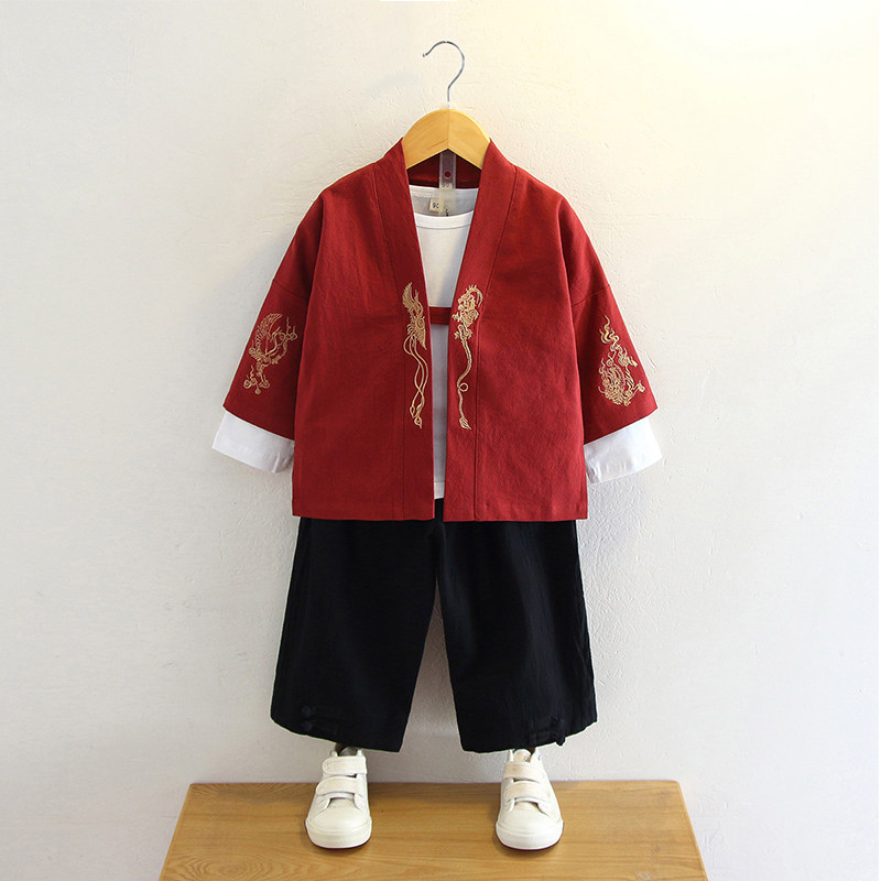 Hanfu Boy Chunqiu China Wind Chinese style Gongzi Gongfu Spring Costume Little Lord Clothing Children's Tang Costume Three Sets