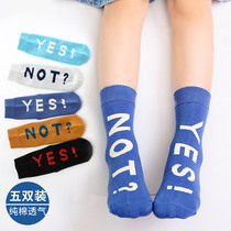 Student Tide Socks Street Dance Children Letters Socks Fall New Pure Cotton Children CUHK Boy Autumn Winter Thin Korean version