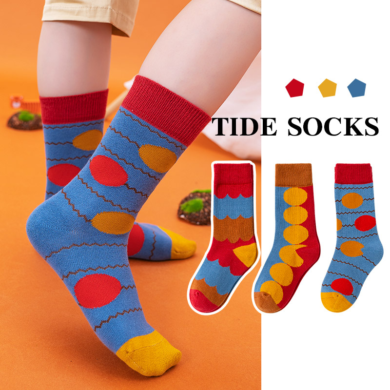 Girl Socks Spring Autumn Money Pure Cotton Children Midcylinder Tide Socks Personality Girl Korea 3 Year 6 Winter Boy Whole Cotton Socks