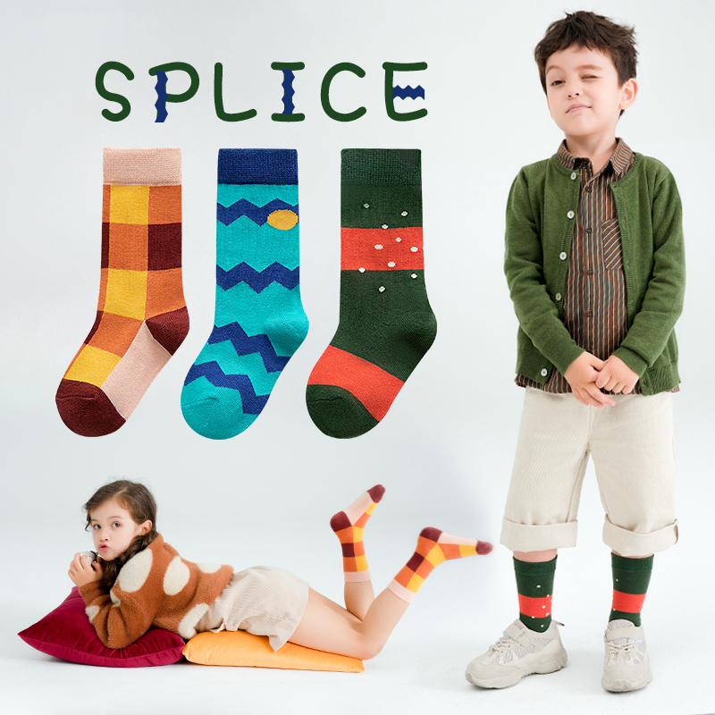 Child Tide Socks Boy Girl Middle-Stocking Socks Baby Socks Pure Cotton Spring Autumn Winter Thin Kids Street Dance Fashion