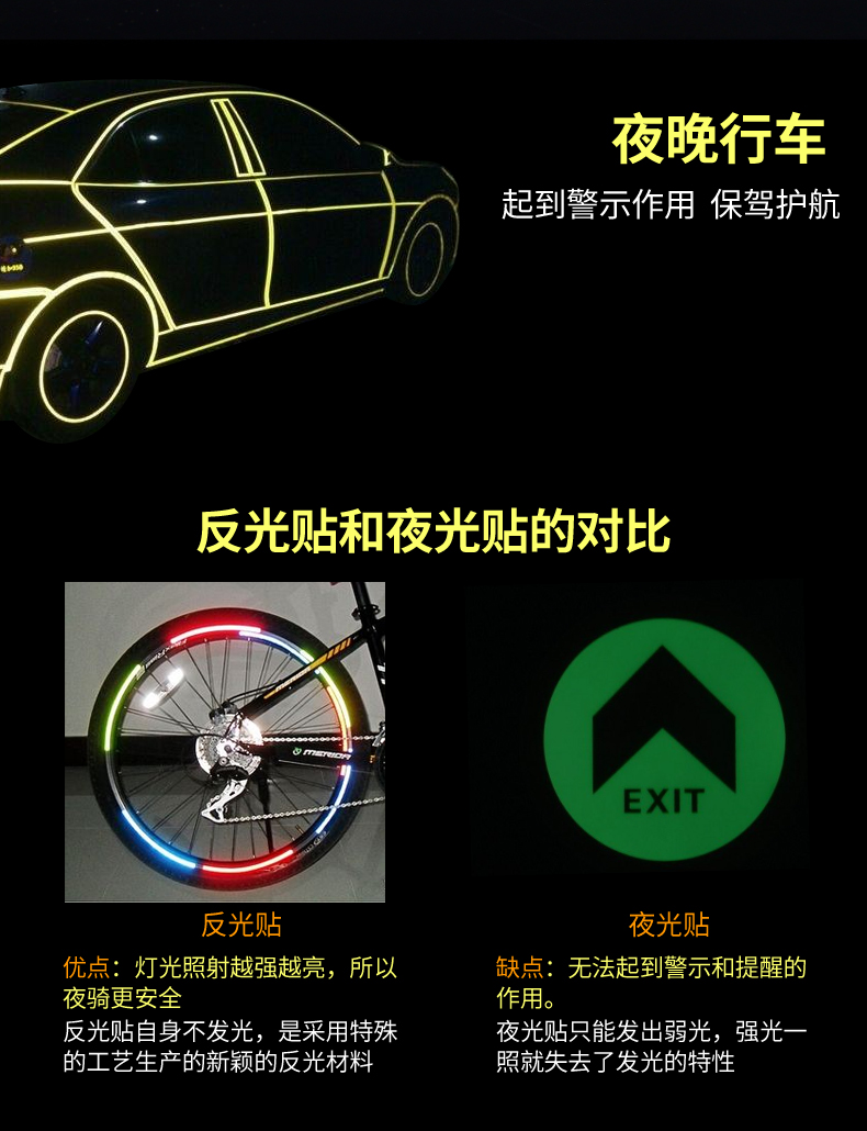 bán xe thăng bằng cruzee Dán xe đạp dạ quang dán xe máy phản quang tự chiếu sáng xe cân bằng xe phản quang dải dán tường cảnh báo dán - Smart Scooter bánh xe thăng bằng