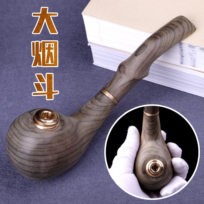 Jinsinan gloomy wooden pipe double filter bent hand-filtered pipe wooden tobacco pipe straight portable - Taobao