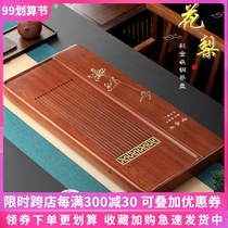 Tea tray solid wood whole log drainage kung fu tea set mahogany simple large rosewood tea table tea tray