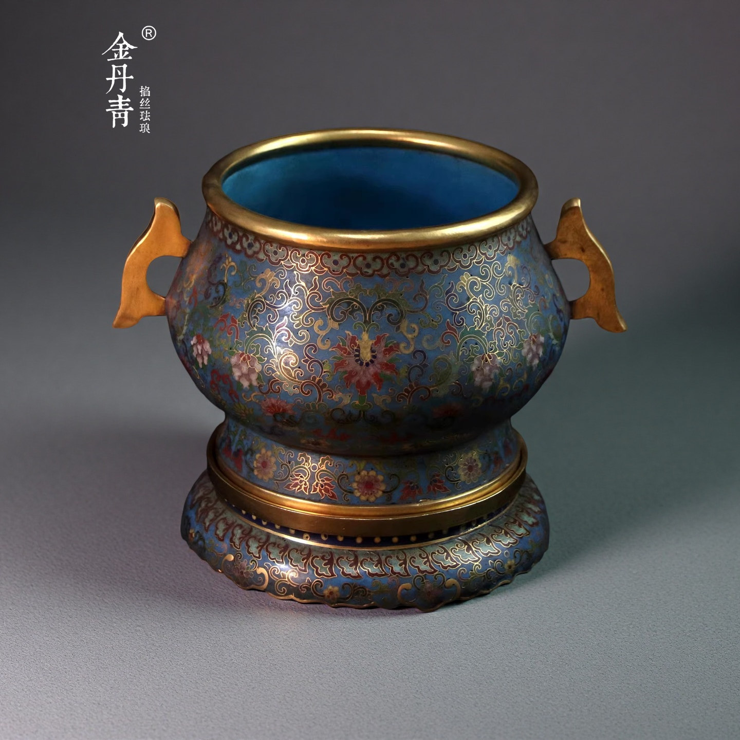 金丹青仿明清做旧掐丝珐琅景泰蓝香炉室内线香檀香炉两件套礼品