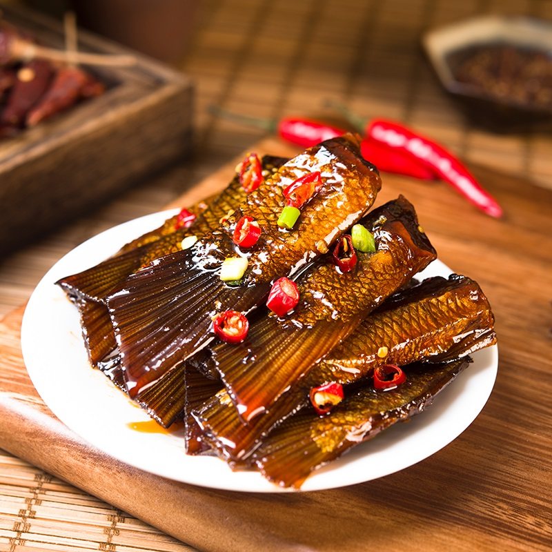 Spicy Sauce Fish Tail Sauce Fish Chunks Shredded Fish Fillet Hunan Specialty Ready-To-Eat Dried Fish Extra Spicy Cooked Food Casual Snacks