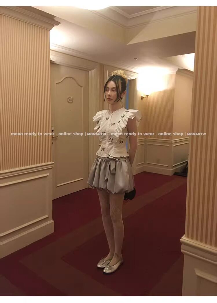 Luxe Lambskin Moon Silver Flats: 2025 Autumn Bow Ballet Style - Detail image 3