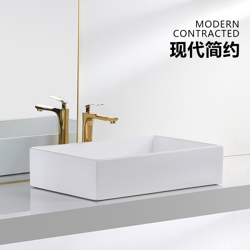 Nordic onstage basin square ceramic washbasin Home washbasin Washbasin Makeup room Basin Terrace Basin Balcony Wash Basin