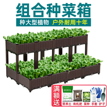 Vegetable planting box Balcony vegetable growing artifact building roof multi-layer flower vegetable growing basin plastic cabbage family outdoor special