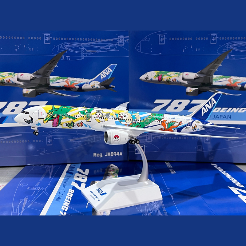 1/200 Finished Alloy Airplane Model All Nippon Airways B787-9 Pokémon Painted Ja894A