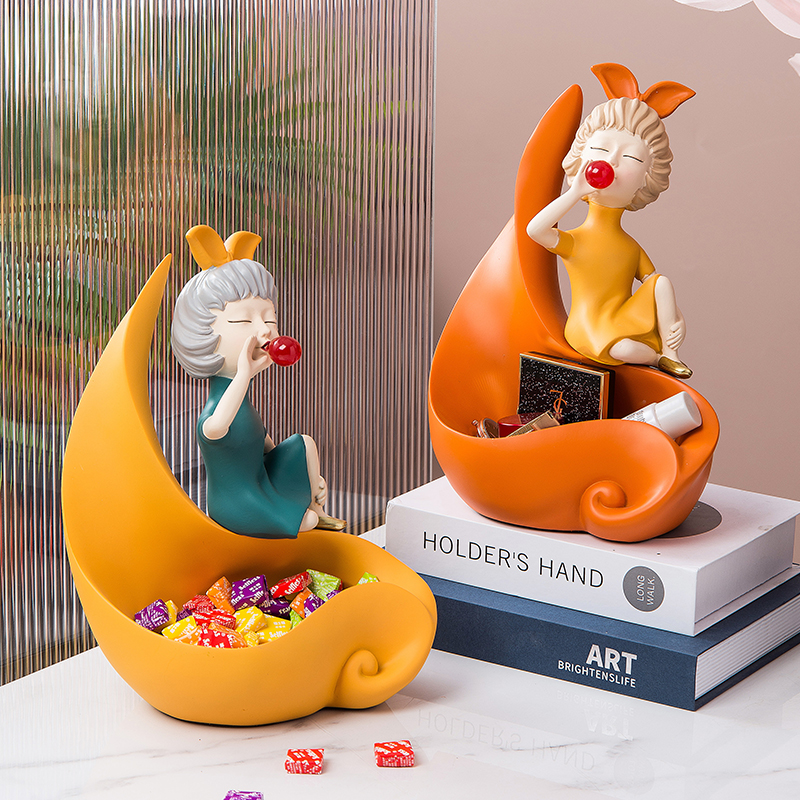 Bubble girl entering the house key storage ornaments shoe cabinet entrance Nordic light luxury housewarming new home wedding gift