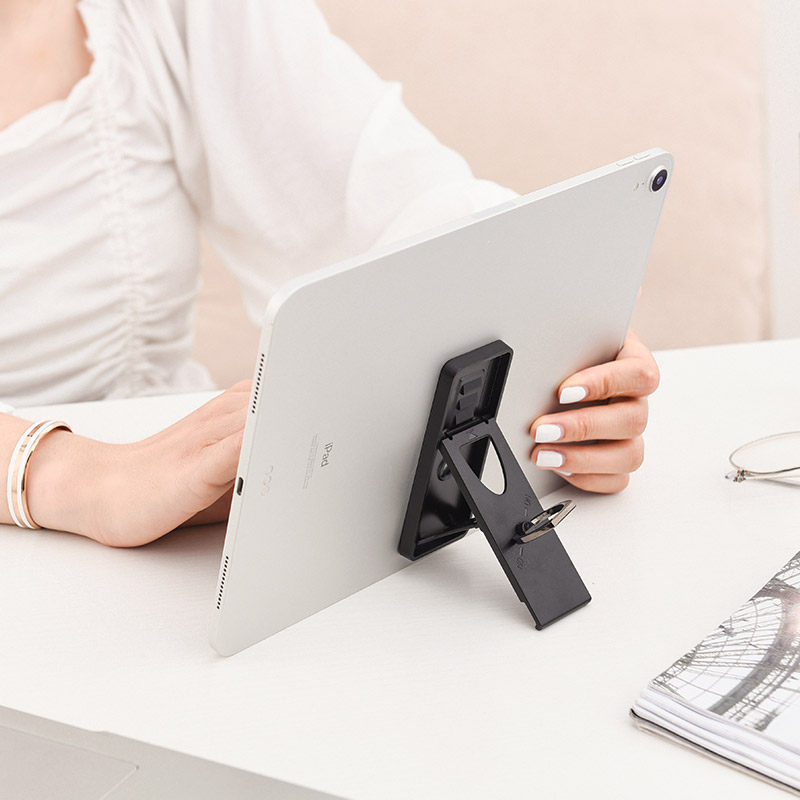 Hold for a tablet Apple computer bracket eats chicken ipad pro reading stand paste tabletop paste portable ipad backpatch folding support ring button large General Huawei m6