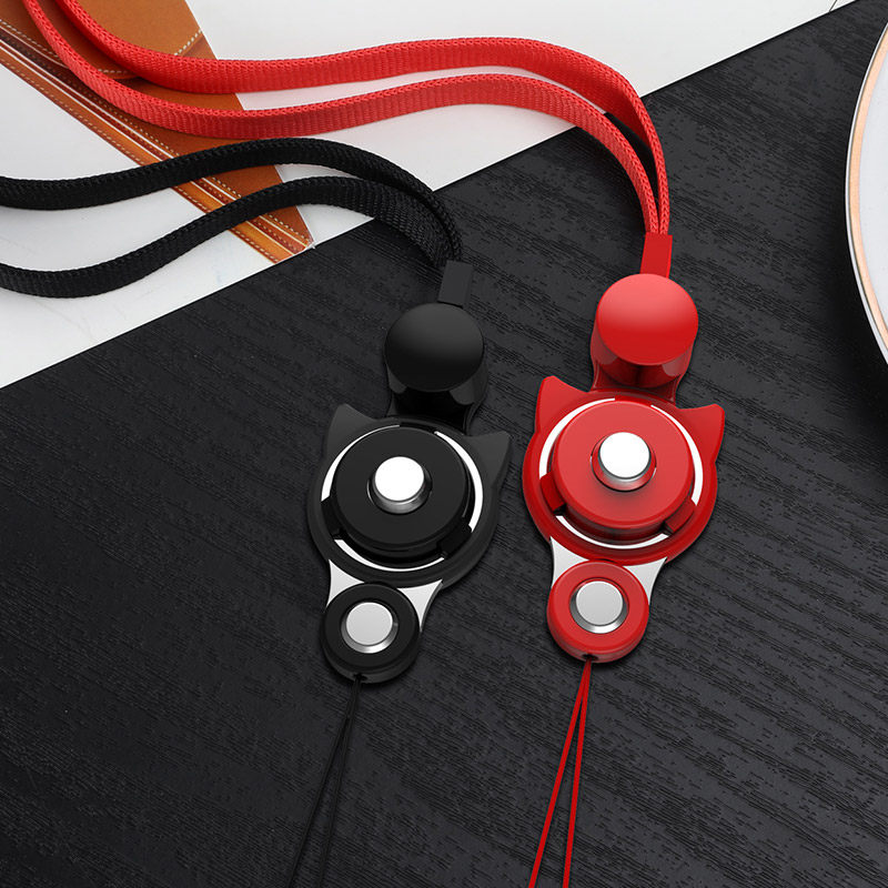 Mobile phone hanging rope hanging neck hanging waist with rope children chain sling sturdy and durable metal cat ear finger ring buckle high quality