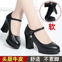 Танцующие туфли для матери, осенняя обувь для кожаной обуви, ципао на высоком каблуке, из натуральной кожи, для среднего возраста, мягкая подошва