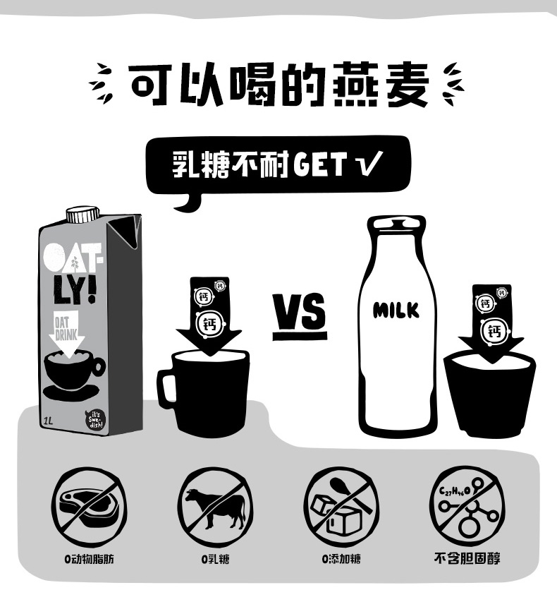 OATLY咖啡大师星巴巴同款燕麦奶拿铁