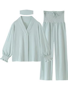 Free Hairband with Modal Maternity Pajamas for Women, Spring and Autumn Cool Nursing Postpartum Wear, Summer Thin Style