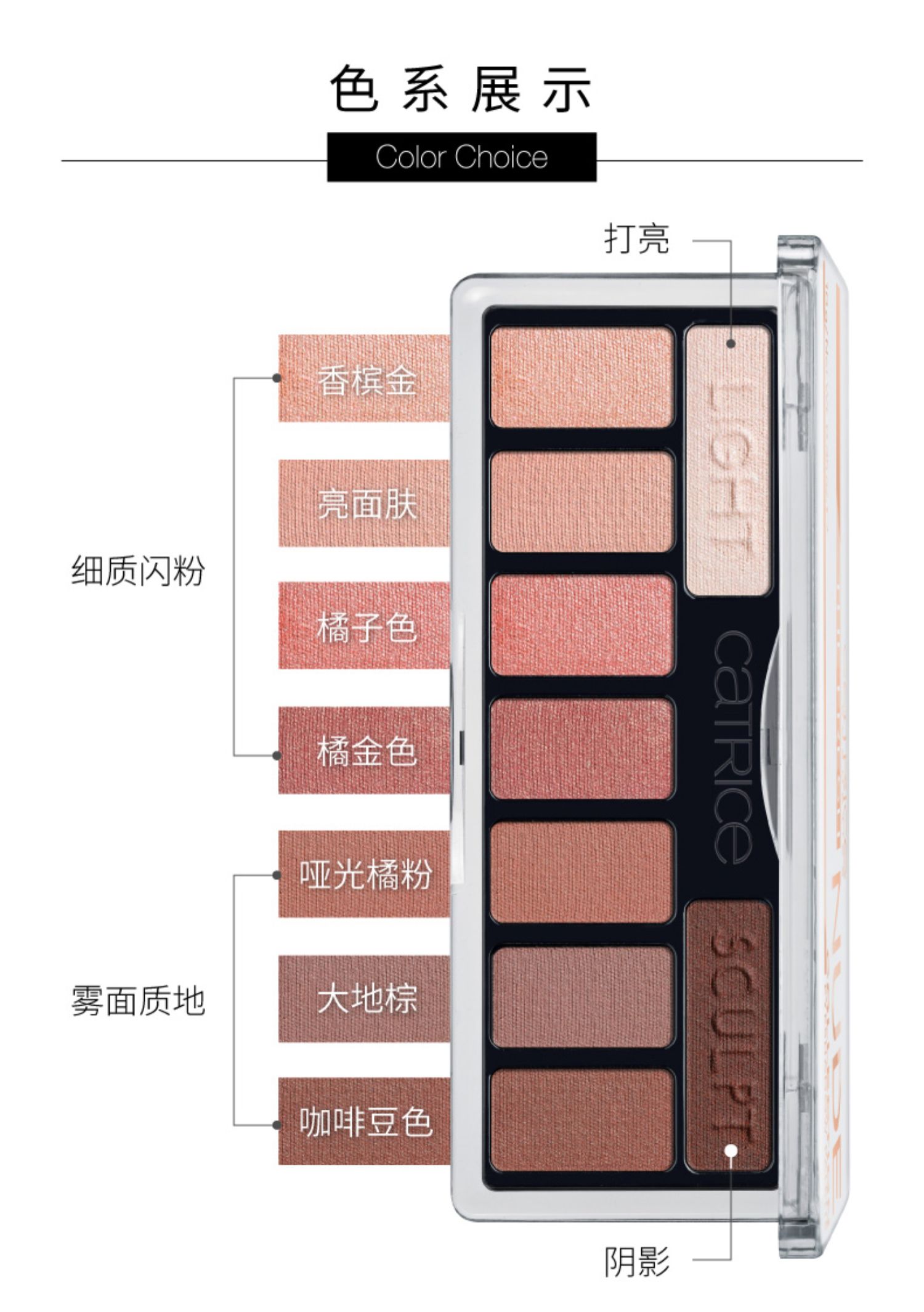 CATRICE 丝 原装 Nguyên bản nhập khẩu màu nude hoang dã chín màu khay màu 10g - Bóng mắt phấn mắt novo dạng thỏi