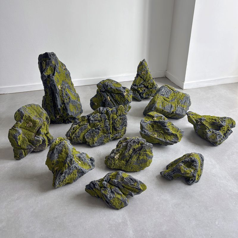 Simulated Moss Stone Landscaping Green Plants Fake Rock Moss Foam Artificial Stone Landscape Stone Photography Props Stage Wall Decoration