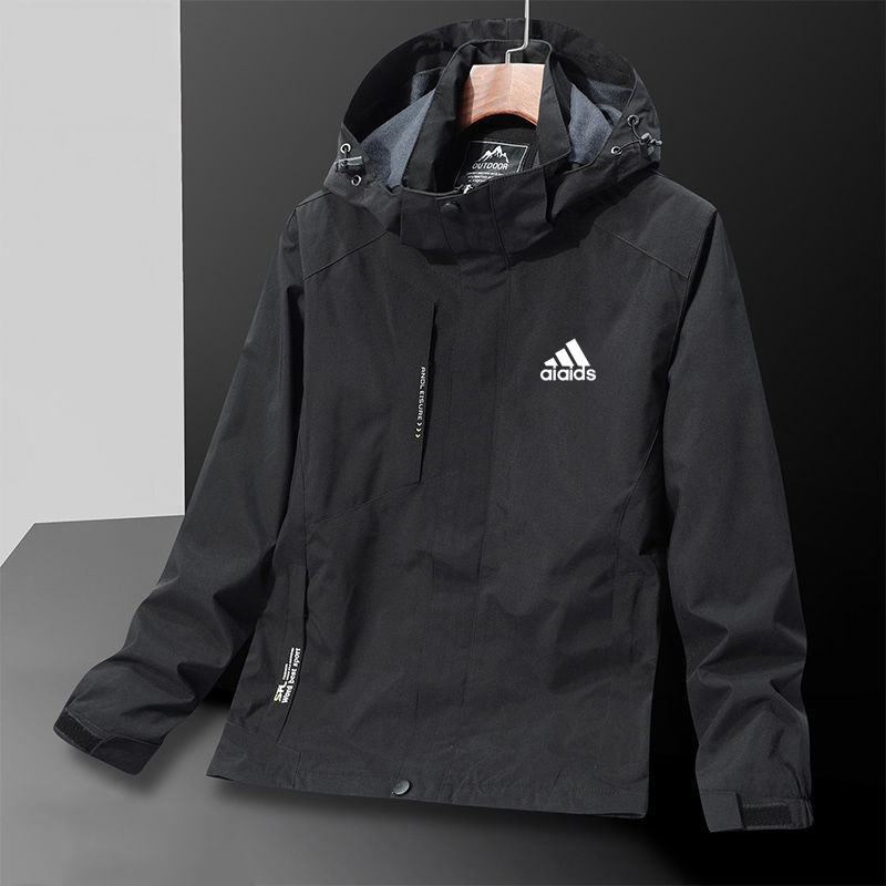 Men's Spring Large Size Warm, Windproof, Waterproof and Breathable Hooded Jacket, Outdoor Mountaineering Clothing, Sports Jacket