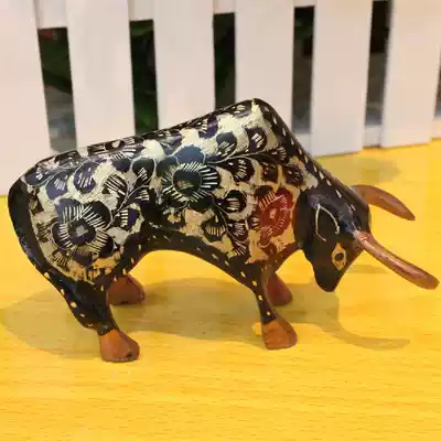 2021 Pakistan bronze handicrafts direct sales bronze sculpture animal 6-inch lucky bullfight home decoration 77b