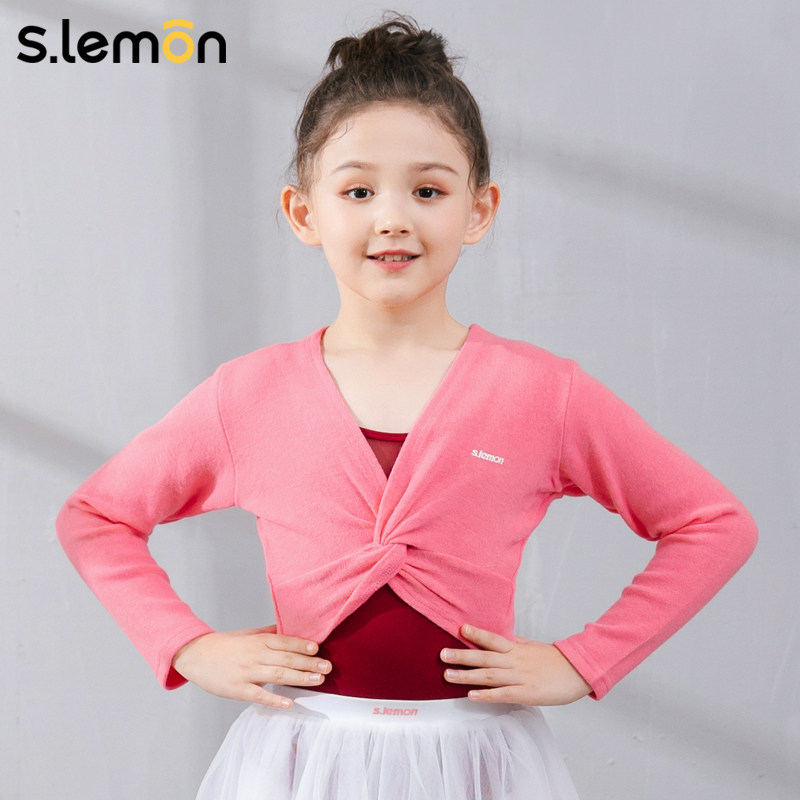 Children's dance costume shawl jacket women's sweater knitted long sleeve top outer with shoulders for girls ballet practice suit