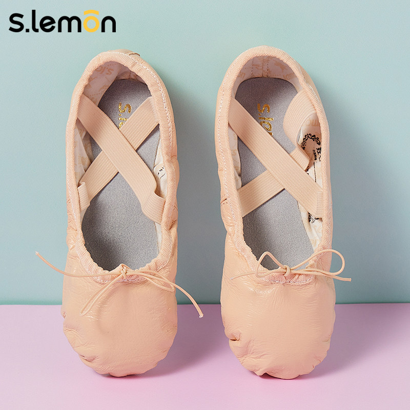 Children Genuine Leather Dance Shoes Women Soft Bottoms Practice Shoes Toddlers Lace Bodies Cat Paws Dancing Shoes Girl Ballet Shoes