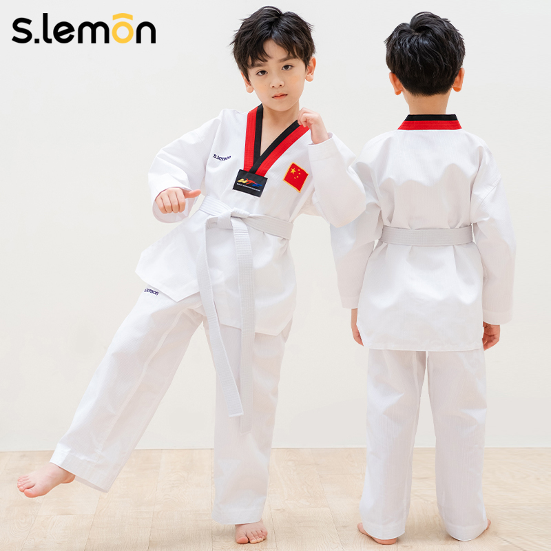Children's Taekwondo Clothing, Boys' Short-Sleeved and Long-Sleeved Pants, White Uniforms, Professional Competition Training Clothes, Girls'