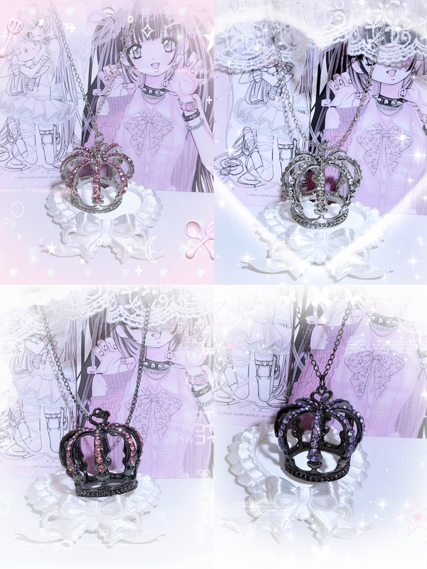 Six-Color In-Stock Lei Lei Crown｜Subculture Lei Series Mass-Produced Gothic Three-Dimensional Large Full-Diamond Crown Sweater Chain