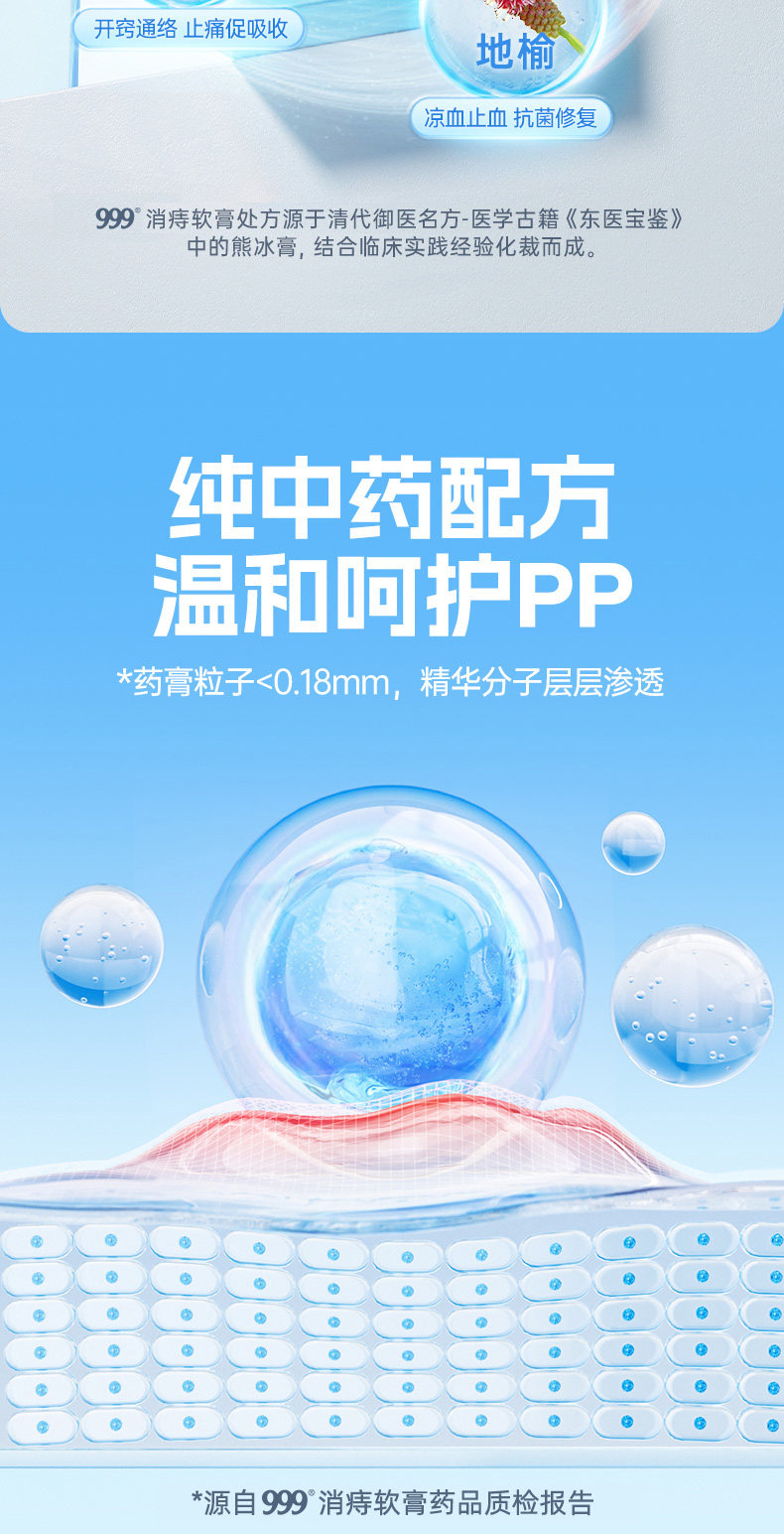 【中国直邮】 999 消痔软膏 痔疮膏 便血内外混合痔 正品国药准字 2.5g*6支