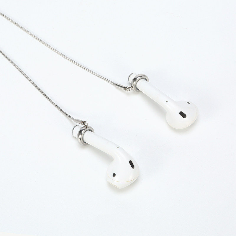 airpods pro anti-loss chain titanium steel silver applicable apple wireless Bluetooth headphones anti-fall necklace hanging neck tide