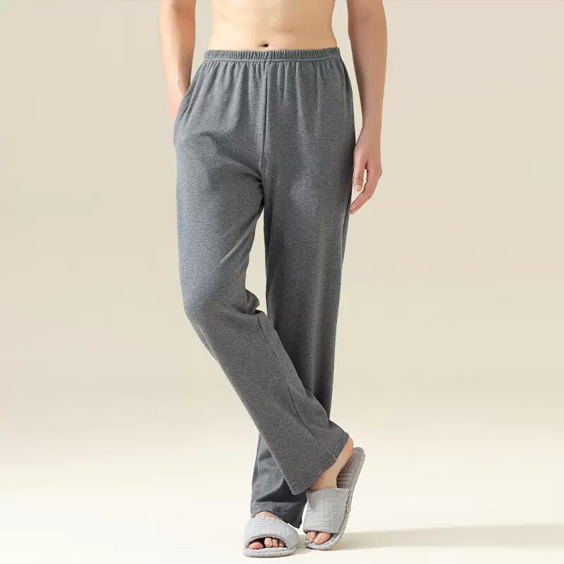 100% Pure Cotton 7A Antibacterial Men's Thin Pajama Pants for Spring and Autumn, Casual Long Pants, Large Size, Suitable for Sports and Home Wear