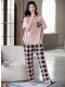New Style 100% Cotton Pajamas for Women, Summer Pure Cotton Short-Sleeved Long Pants, Summer Thin Style, All-Cotton, Can Be Worn Outside, Home Wear Set