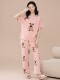 100% Cotton Pajamas for Women, Summer Pure Cotton Short-Sleeved Pants That Can Be Worn Outside, Summer Thin Cotton Home Wear Set
