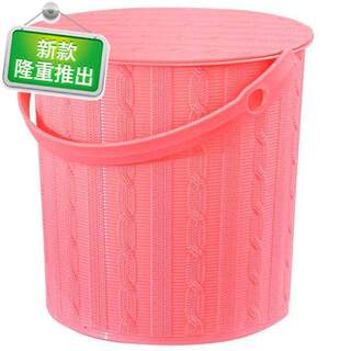 Bath basket bucket plastic bucket portable bucket with cover thickened portable 77 bath stool can sit on and store the bath bucket