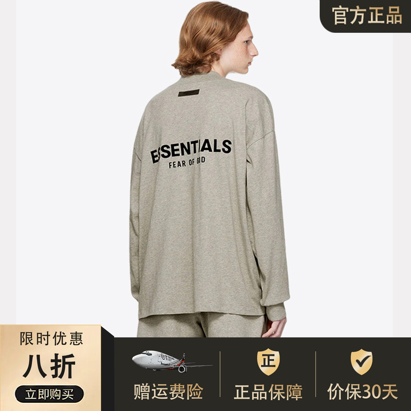Essentials Genuine Fog Official Multi-Line Long-Sleeve T-Shirt for Men and Women, American Style Trendy Brand, Loose Round-Neck Base Shirt t