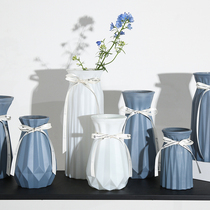 (two sets) Nordic glass inserts vase transparent dry flower creative living room flower arrangement Water raising rose lily white