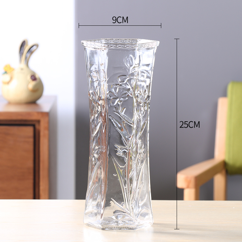玻璃花瓶透明水养富贵竹百合花瓶摆件客厅插花干花北欧家用特大号-实得惠省钱快报