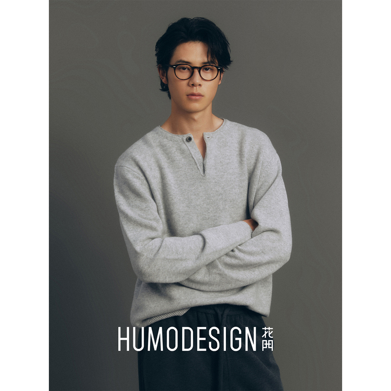 100% Wool Henry Collar Sweater Humodesign