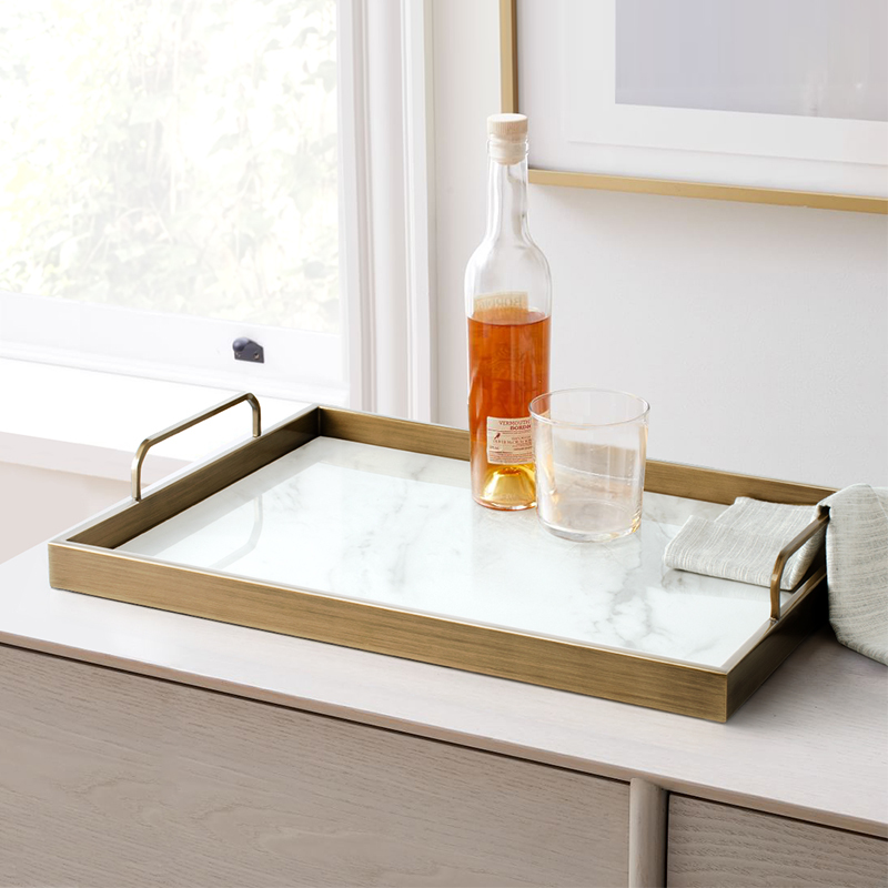 European-Style Tray, Creative Tea Tray, Breakfast Snack Tray, Cake Shop Display Tray, Household Tray for Placing Teacups, Tea Tray for Home Storage