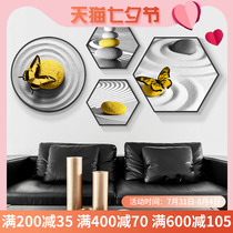 Industrial Wind Living Room Decoration Painting Black & White Hanging Painting Creative Composition Painting Restaurant Painting Modern Light Lavish Sofa Background Wall Painting