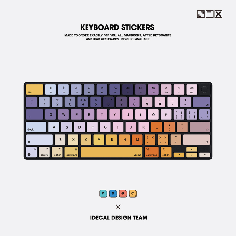 Idecal Laptop Stickers Are Suitable for Apple's 22 Models of MacBook Pro13 Keyboard Stickers, Creative Pro14Air13 Keyboard Stickers, Apple Computer 16inch 15inch Keyboard Film Protection