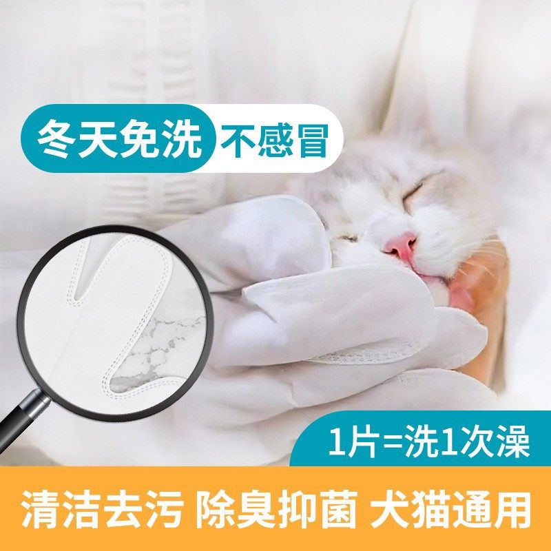 Snow minke kittens free of washing gloves Puppy deodorized and protective supplies Pets free of bath deities to be puppies dry cleaning foam