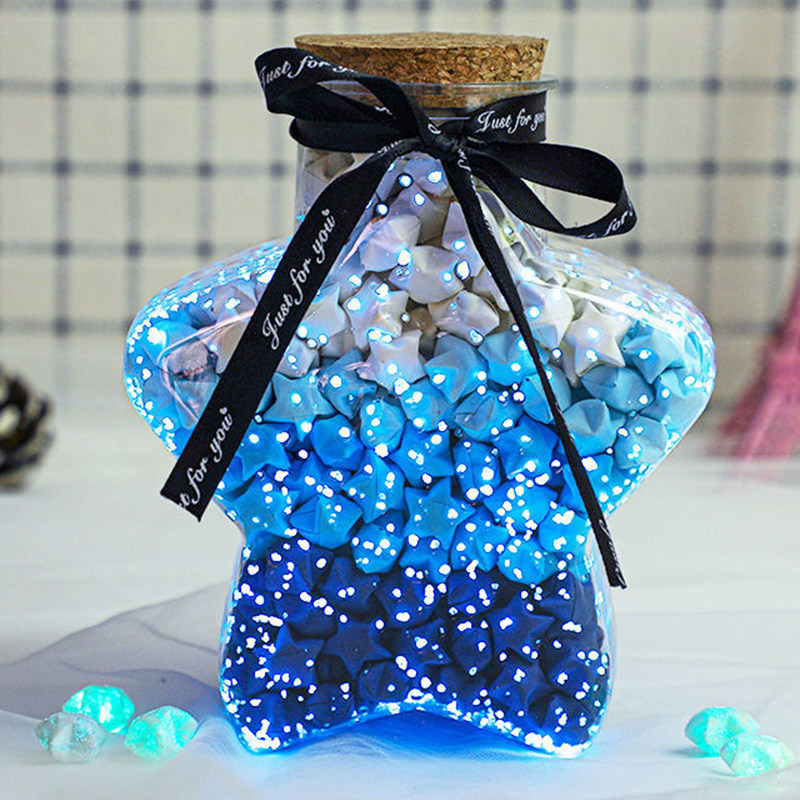 Stars Origami Strips of luminous fluorescent can write a wish bottle lucky stars Seven New Year's Eve 520 Gift Hand Diy Ideas