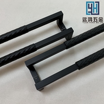 Glass door handle stainless steel door Chinese style framed office hotel double-open wooden door sliding door exposed handle