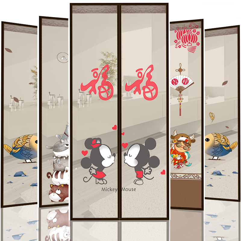 Summer soundproof high-end mosquito-proof door curtain encryption bedroom home fly-proof partition window self-suction magnet pair mosquito net yarn