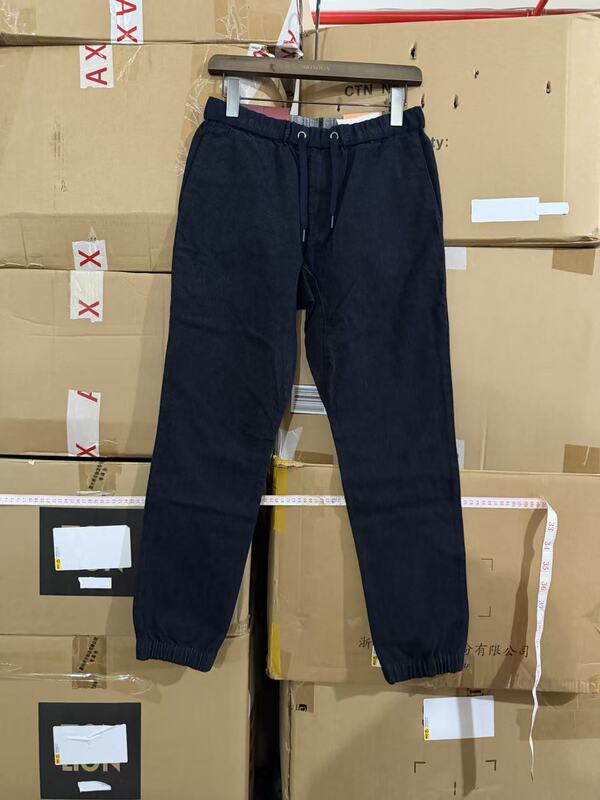 H Brand Dark Blue Casual Jeans for Men, Autumn and Winter Thin Fleece Simple Color Loose Jogger Pants 0040 New 3 Medium Front H Brand Dark Blue Casual Jeans for Men, Autumn and Winter Thin Fleece Simple Color Loose Jogger Pants 0040 New 3 Medium Front